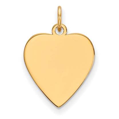 14k Plain .009 Gauge Heart Engravable 17x16.5mm Disc Charm