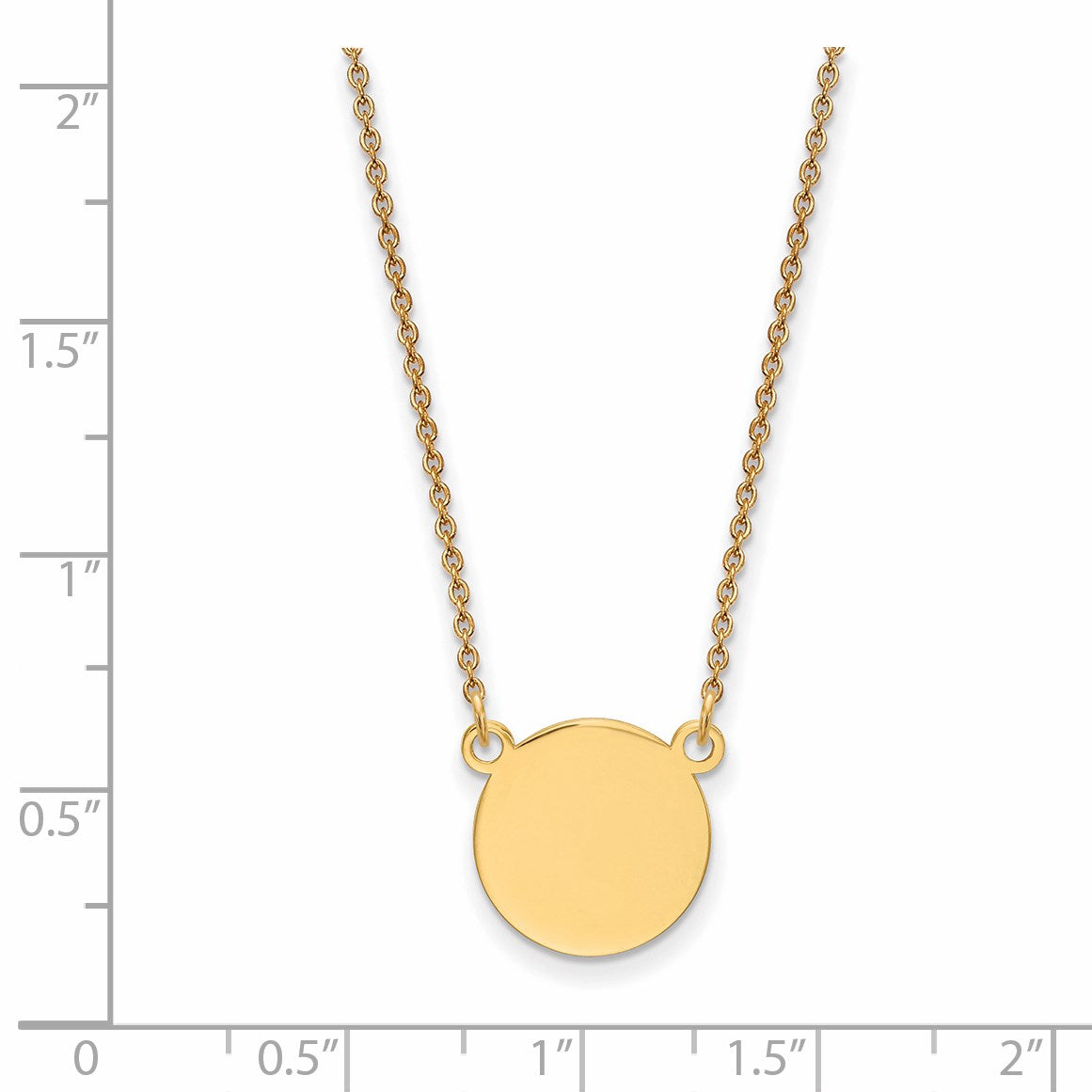14k Plain .018 Gauge Round Engravable 12x12mm Disc 18 inch Necklace