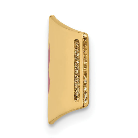 14K 39x13mm Centered Red Epoxy Enameled Soft Diamond Shape Medical ID Plate # 820