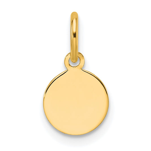 14k Plain .009 Gauge Circular Engravable Disc Charm