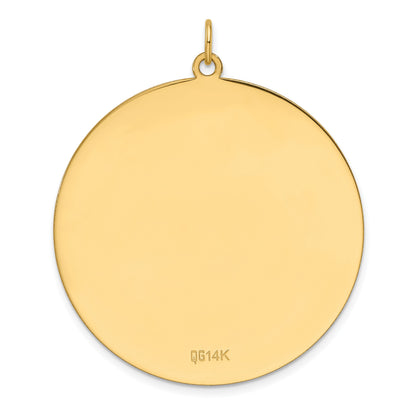 14k Plain .027 Gauge Round Engravable 38.3mm Disc Charm