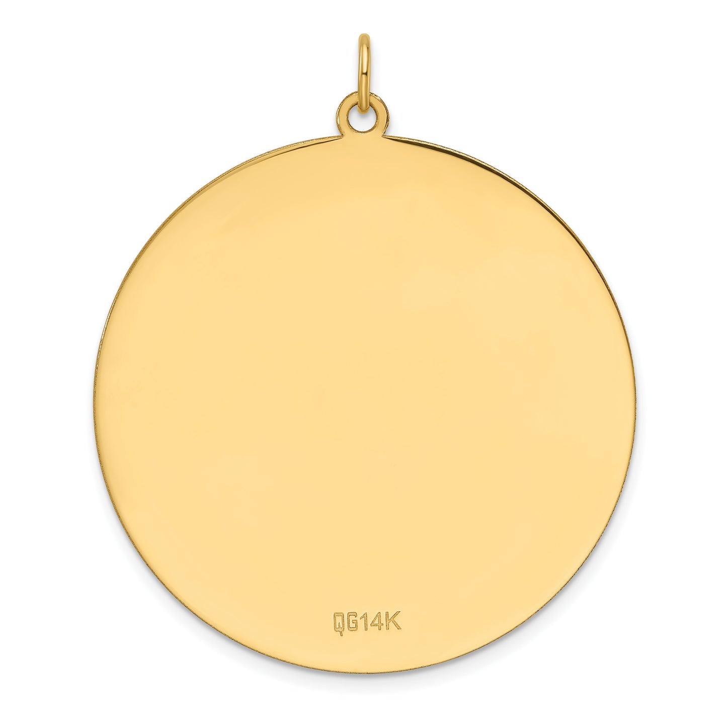 14k Plain .013 Gauge Round Engravable 38.3mm Disc Charm