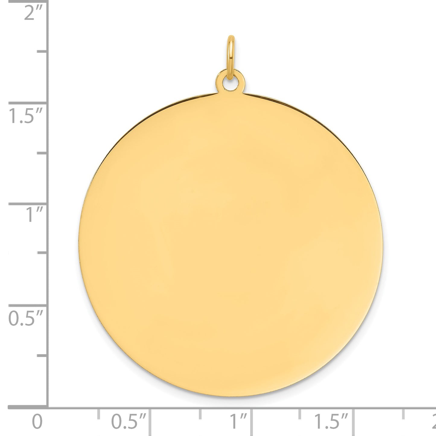 14k Plain .018 Gauge Round Engravable 38.3mm Disc Charm