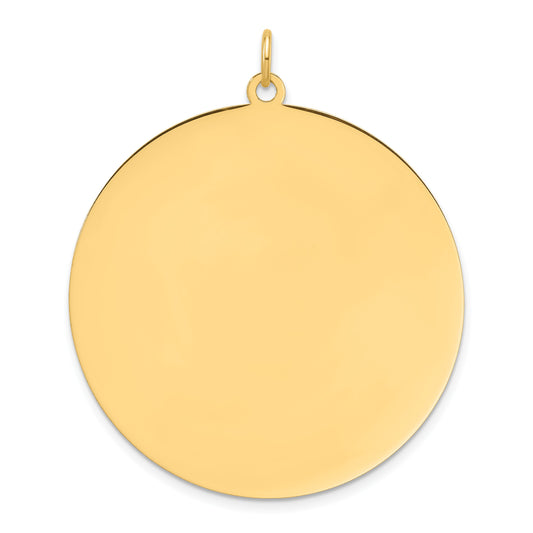 14k Plain .013 Gauge Round Engravable 38.3mm Disc Charm