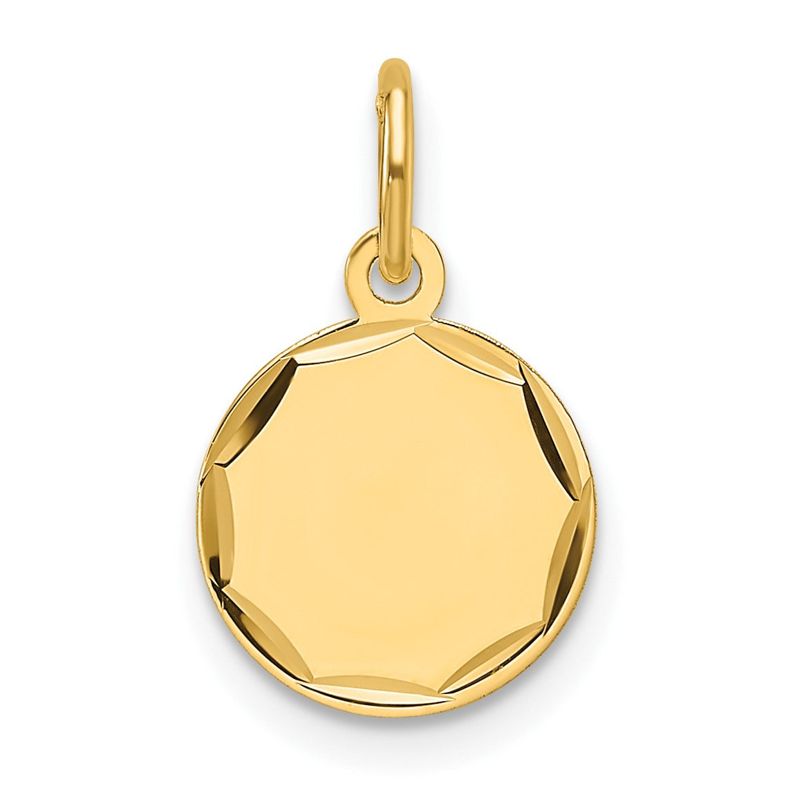 14k Etched Edge .018 Gauge Engravable Round 10.1mm Disc Charm