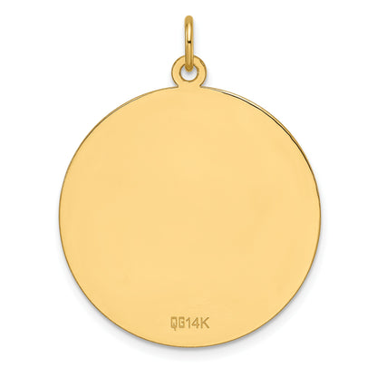 14k Etched Edge .013 Gauge Engravable Round 26.6mm Disc Charm