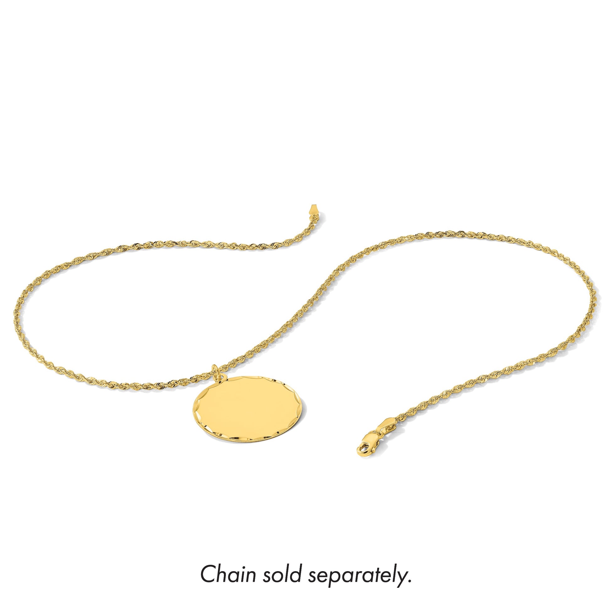 14k Etched Edge .009 Gauge Engravable Round 26.6mm Disc Charm