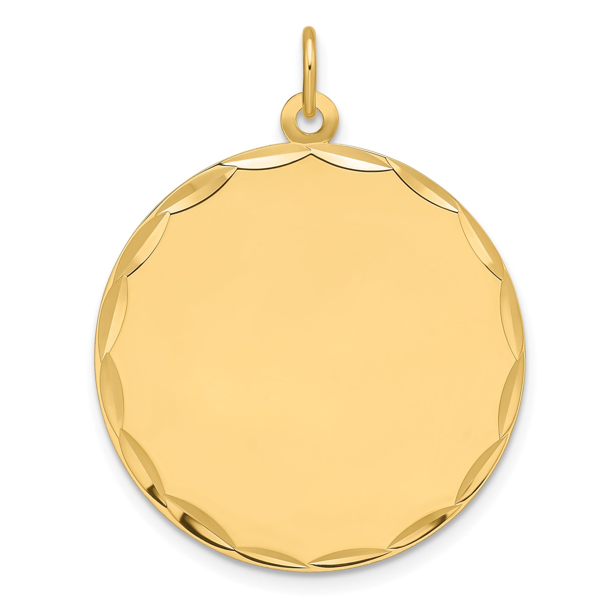 14k Etched Edge .011 Gauge Engravable Round 26.6mm Disc Charm