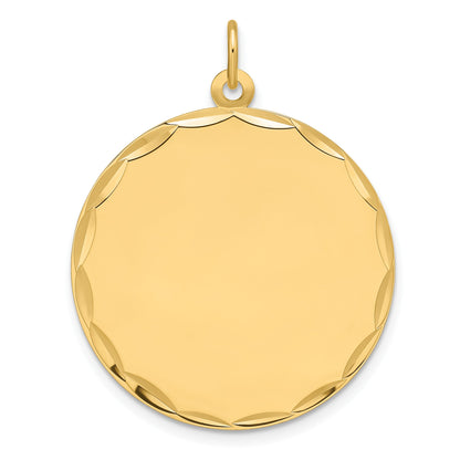 14k Etched Edge .011 Gauge Engravable Round 26.6mm Disc Charm