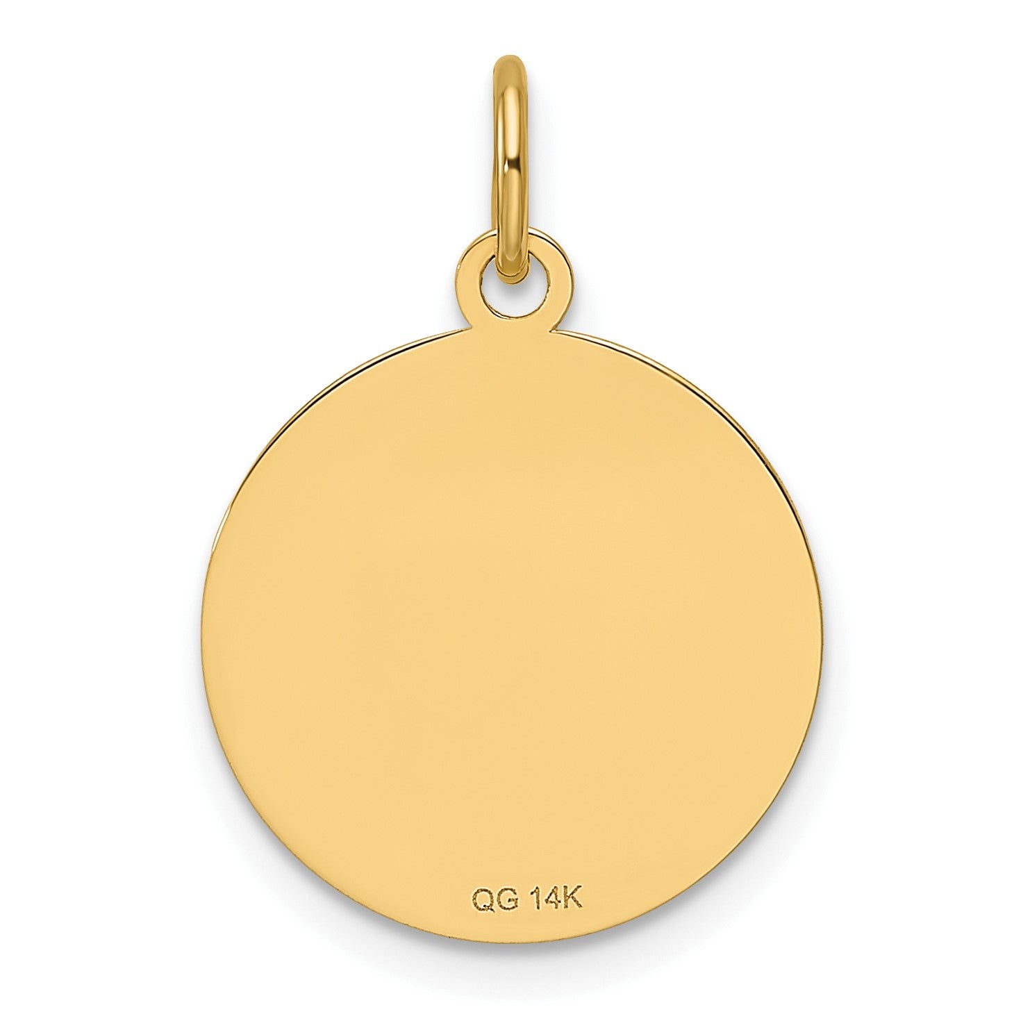 14k Plain with Zig-Zag Edge .013 Gauge Engravable Round 16mm Disc Charm