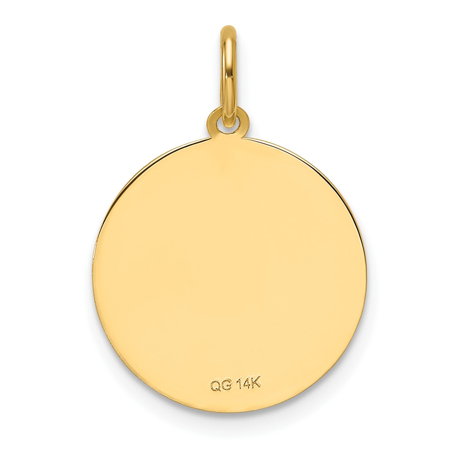 14k Plain with Zig-Zag Edge .013 Gauge Engravable Round 15.5mm Disc Charm
