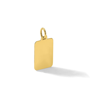 14k Plain .035 Gauge Engravable Rectangular 15.4x10.5mm Disc Charm