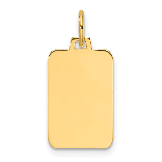 14k Plain .009 Gauge Engravable Rectangular 15.4x10.5mm Disc Charm