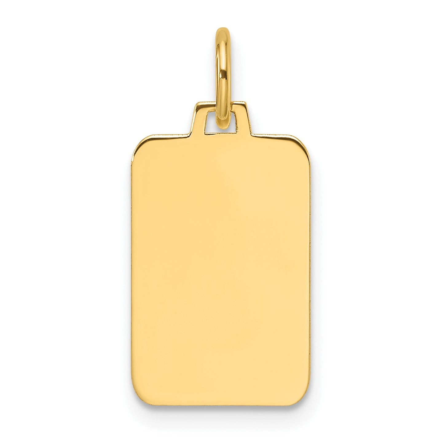 14k Plain .018 Gauge Engravable Rectangular 15.4x10.5mm Disc Charm