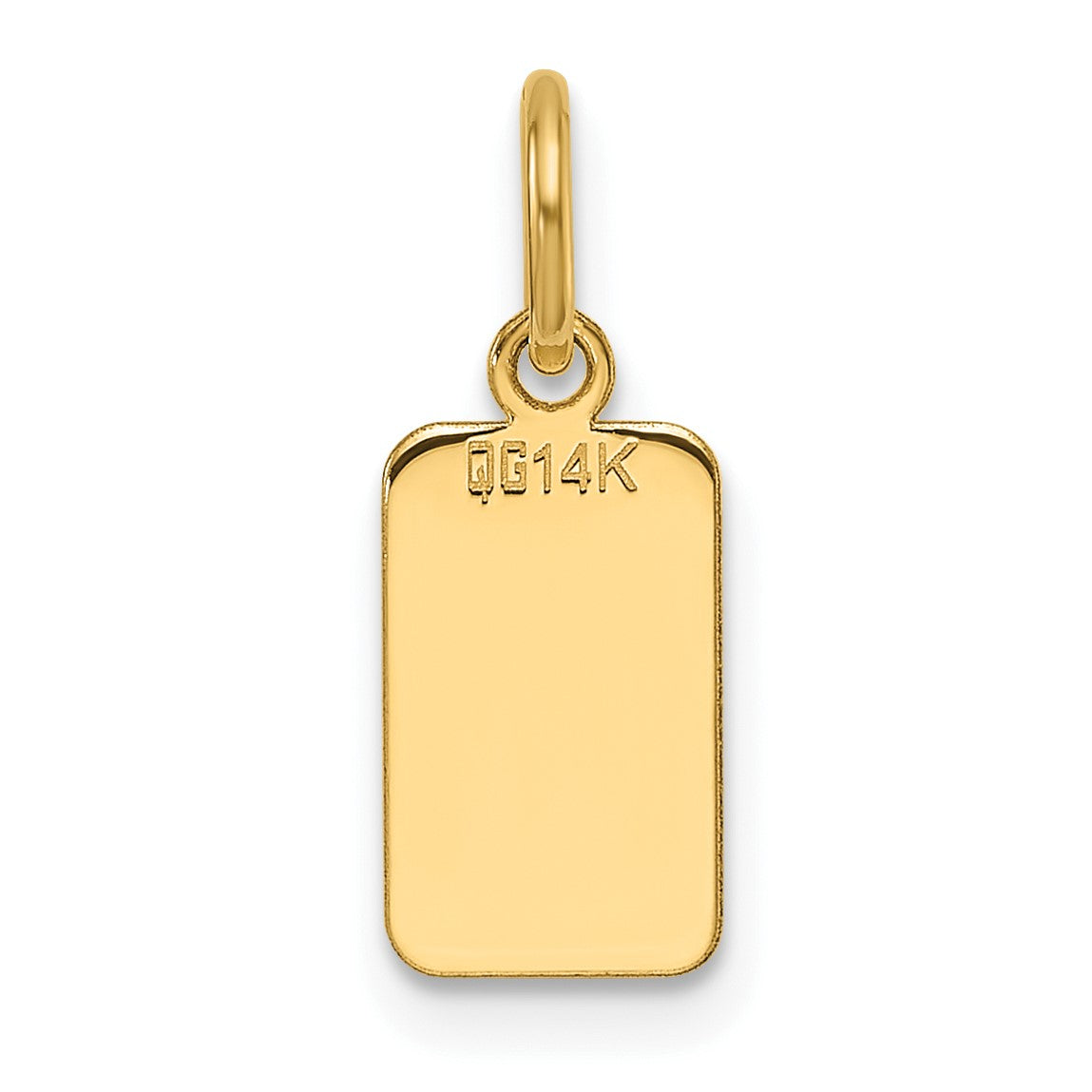 14k Plain .013 Gauge Engravable Rectangular 10.3x6.3mm Disc Charm