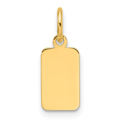 14k Plain .013 Gauge Engravable Rectangular 10.3x6.3mm Disc Charm