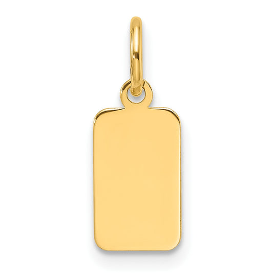 14k Plain .013 Gauge Engravable Rectangular 10.3x6.3mm Disc Charm