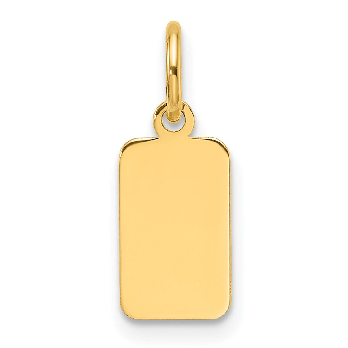 14k Plain .009 Gauge Engravable Rectangular 10.3x6.3mm Disc Charm