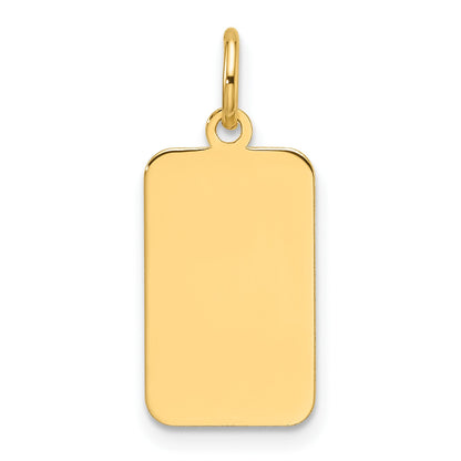 14k Plain .013 Gauge Engravable Rectangular 15.5x9.4mm Disc Charm