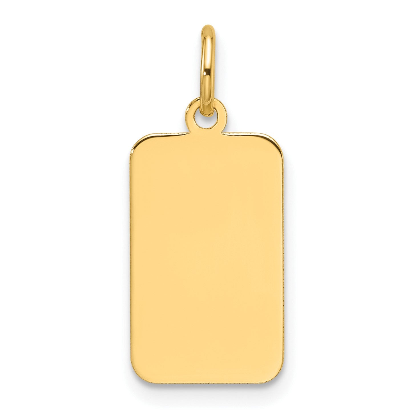 14k Plain .011 Gauge Engravable Rectangular 15.5x9.4mm Disc Charm