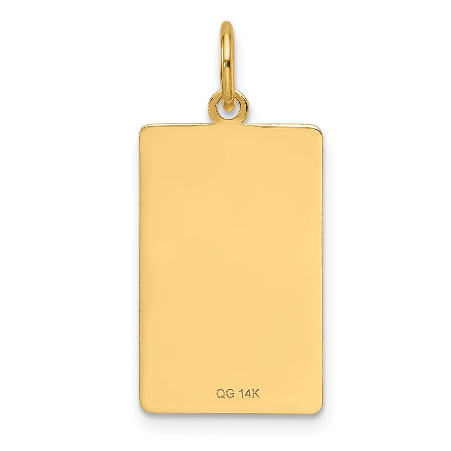 14k Patterned Sunburst with Diagonal Stripe .013 Gauge Engravable Rectangular 18x12mm Disc Charm