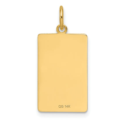 14k Patterned Sunburst with Diagonal Stripe .013 Gauge Engravable Rectangular 18x12mm Disc Charm