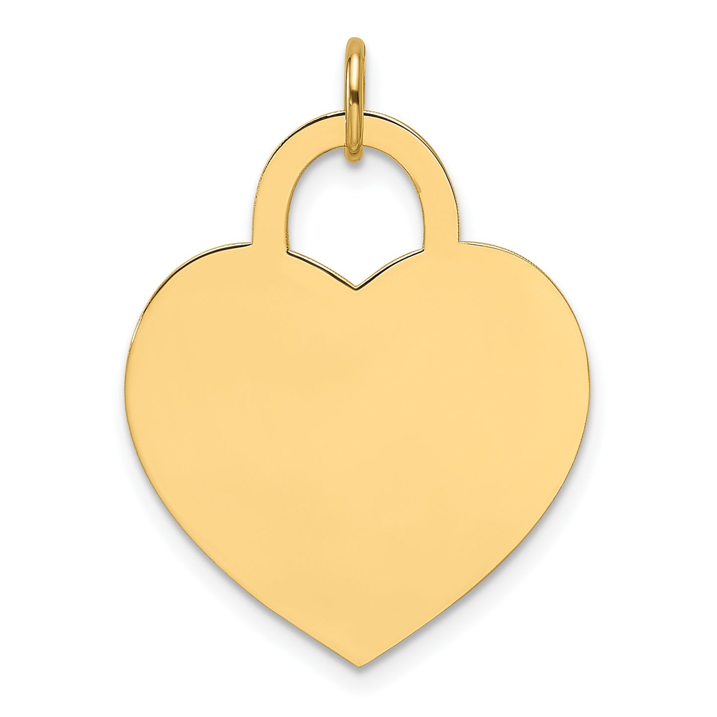 14k Plain .018 Gauge Engravable Heart 20.4x21.3mm Disc Charm