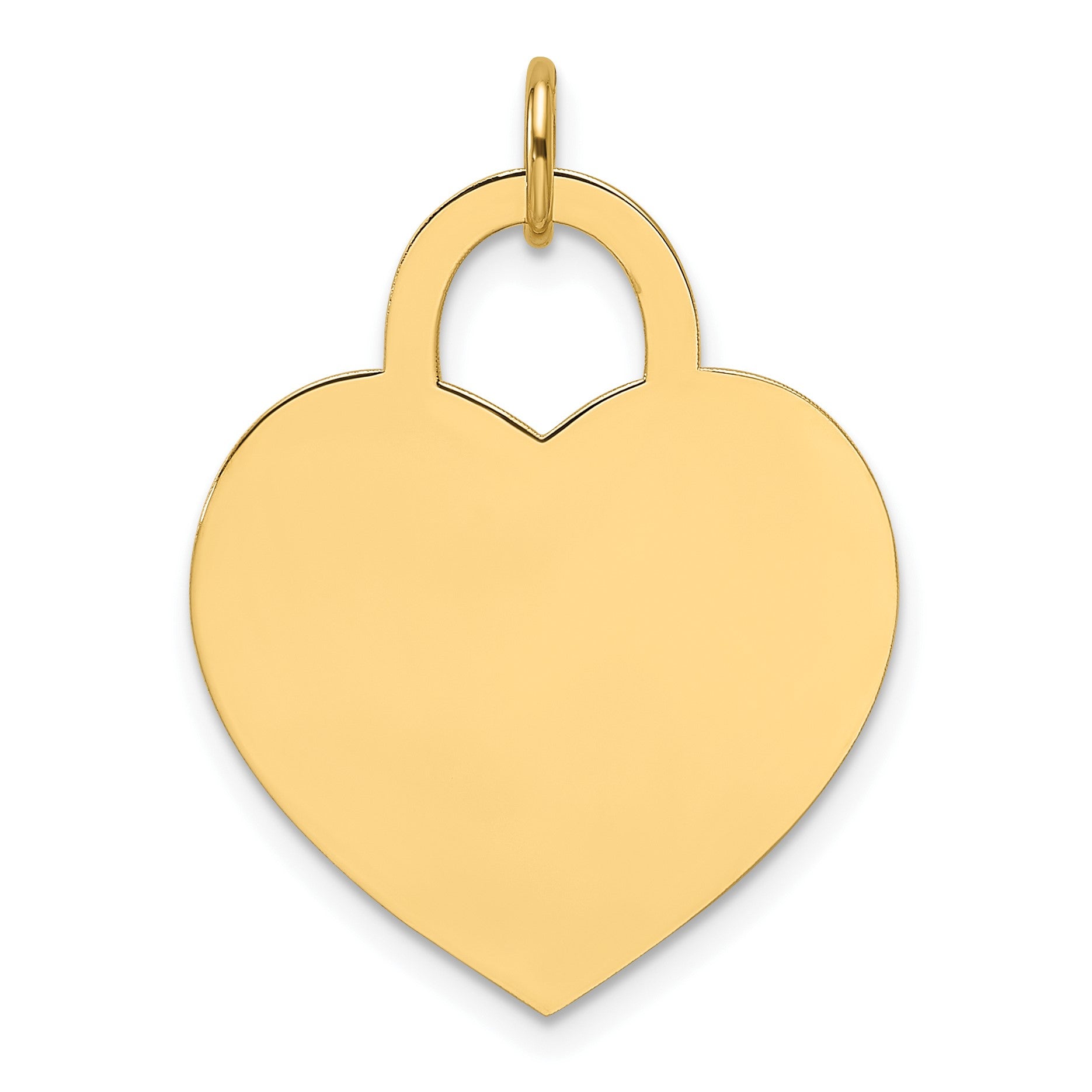 14k Plain .027 Gauge Engravable Heart 20.4x21.3mm Disc Charm
