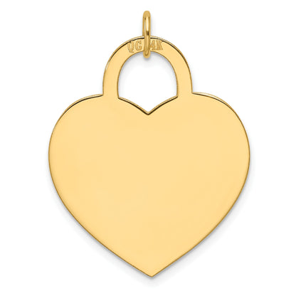 14k Plain .013 Gauge Engravable Heart 23.6x24.8mm Disc Charm