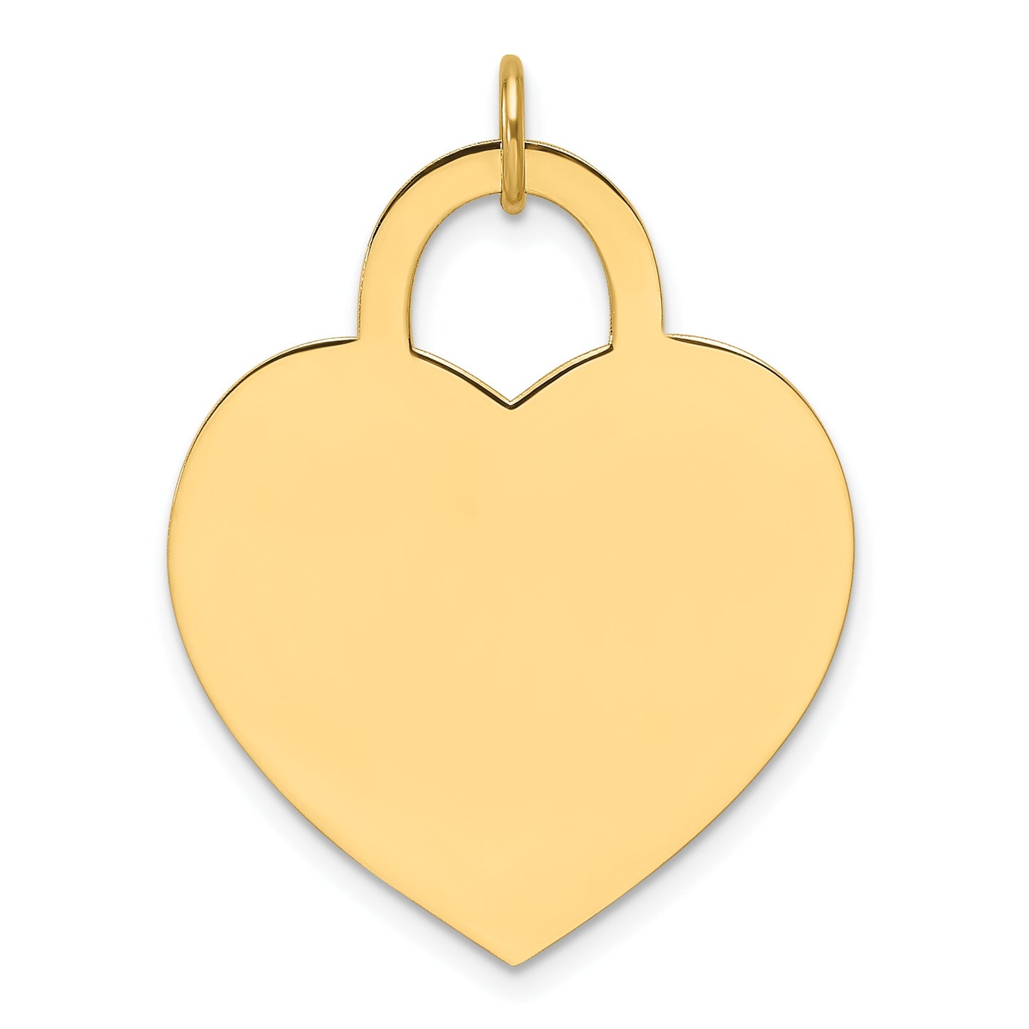 14k Plain .013 Gauge Engravable Heart 23.6x24.8mm Disc Charm