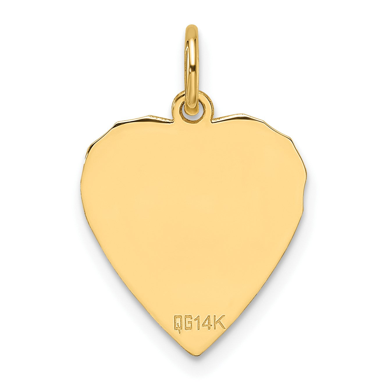 14k Etched Edge .013 Gauge Engravable Heart 14.8x13.7mm Disc Charm
