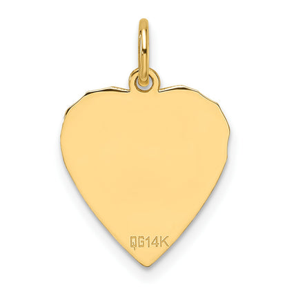 14k Etched Edge .013 Gauge Engravable Heart 14.8x13.7mm Disc Charm