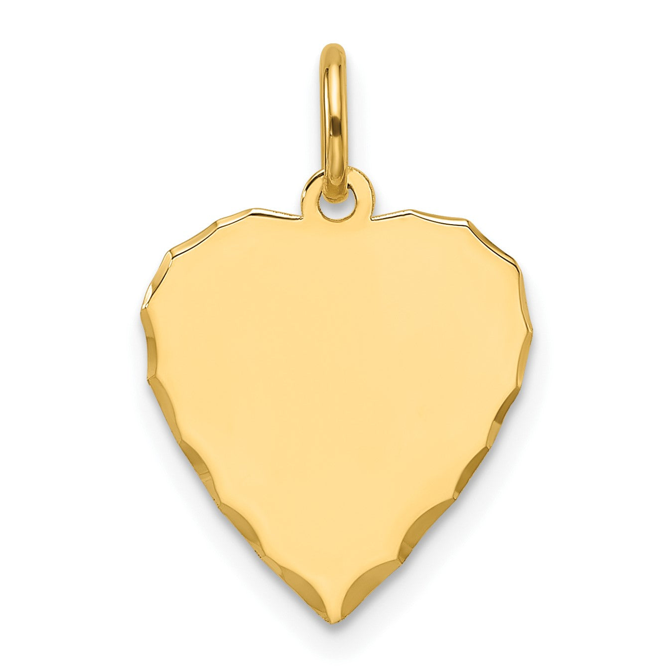 14k Etched Edge .018 Gauge Engravable Heart 14.8x13.7mm Disc Charm