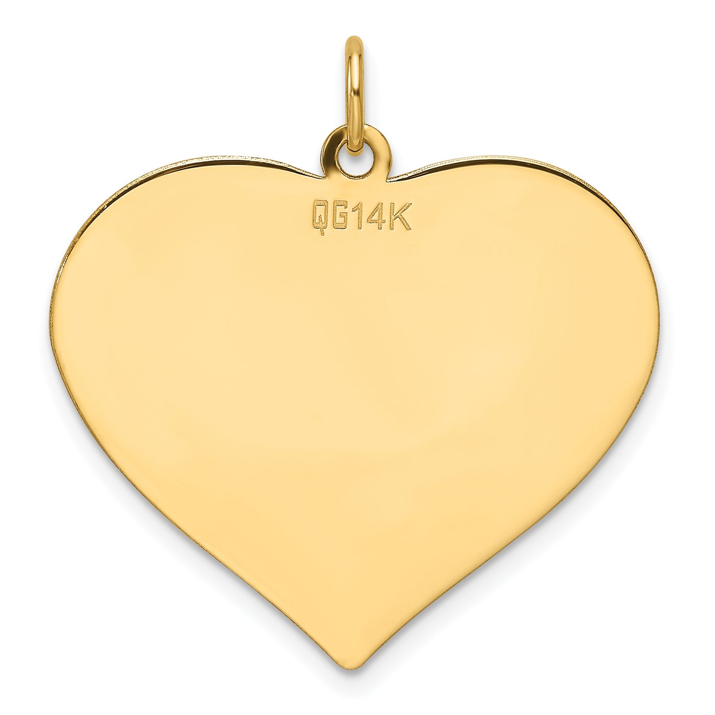 14k Plain .013 Gauge Engraveable Heart 25.7x28.9mm Disc Charm