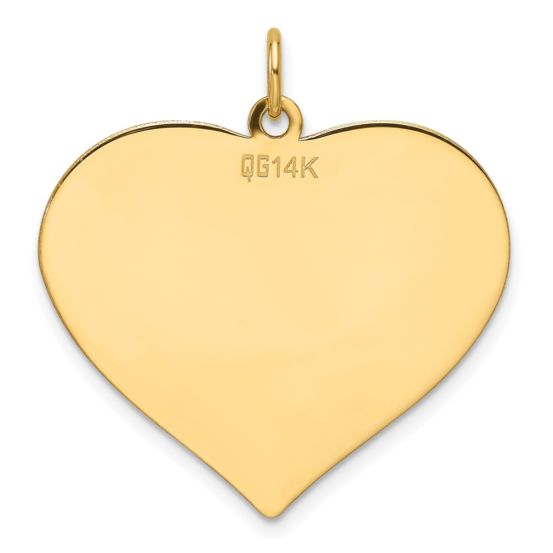 14k Plain .013 Gauge Engraveable Heart 25.7x28.9mm Disc Charm