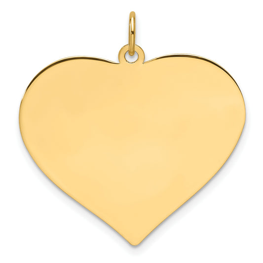 14k Plain .018 Gauge Engraveable Heart 25.7x28.9mm Disc Charm