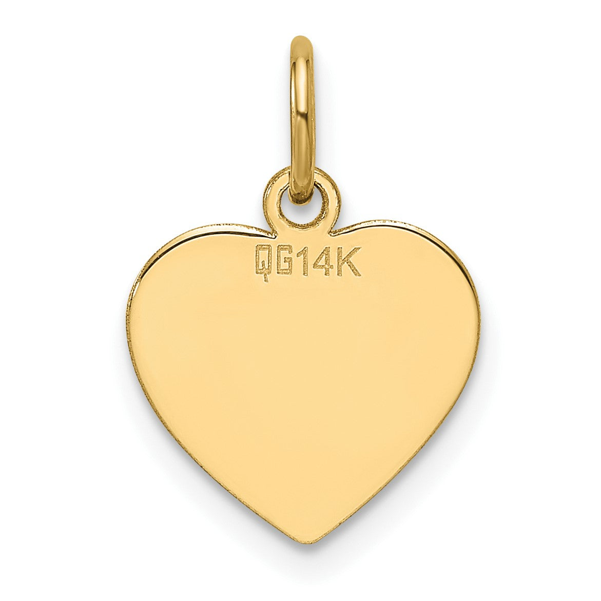14k Plain .013 Gauge Engravable Heart 11.7x12.2mm Disc Charm