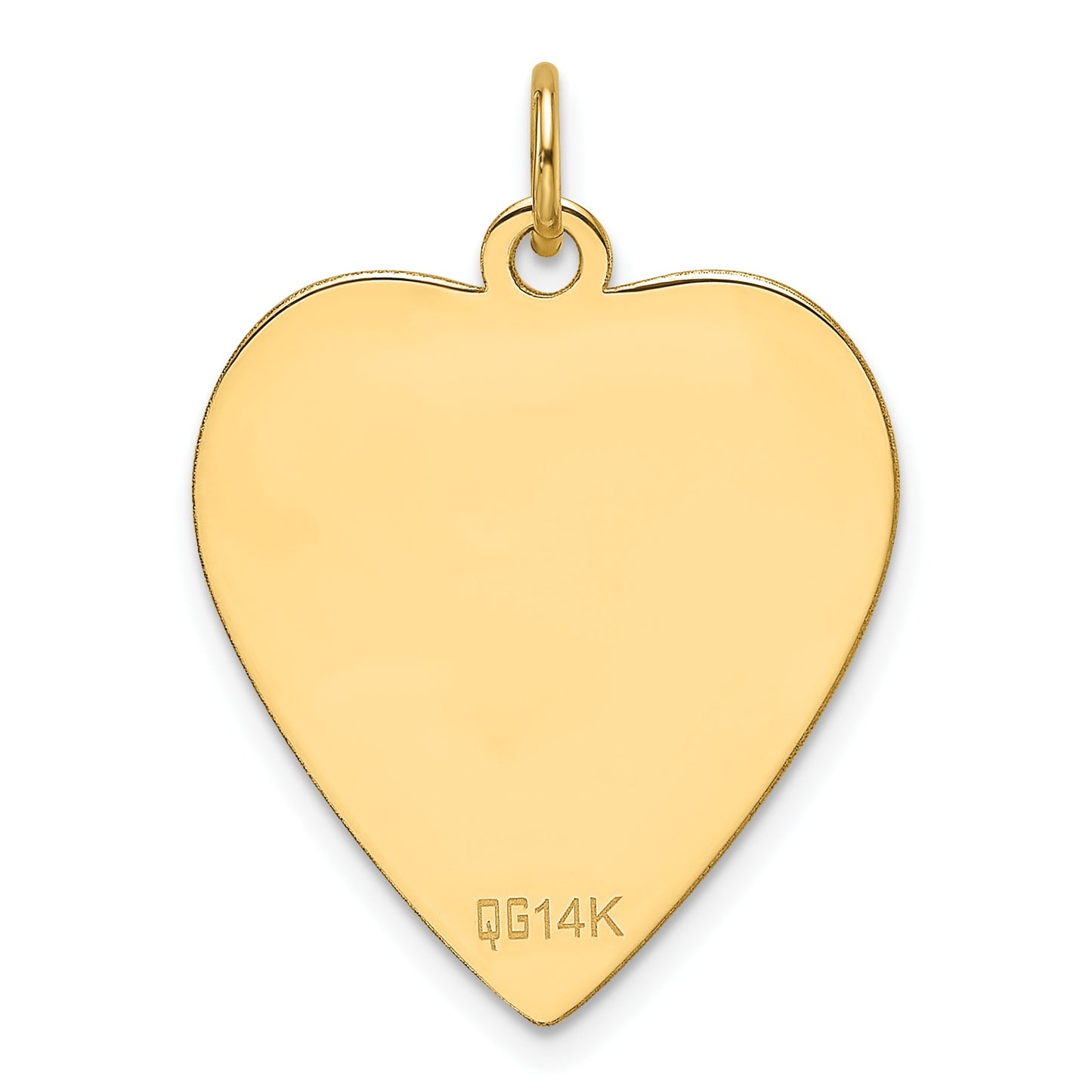 14k Plain .013 Gauge Engravable Heart 22.8x20.7mm Disc Charm
