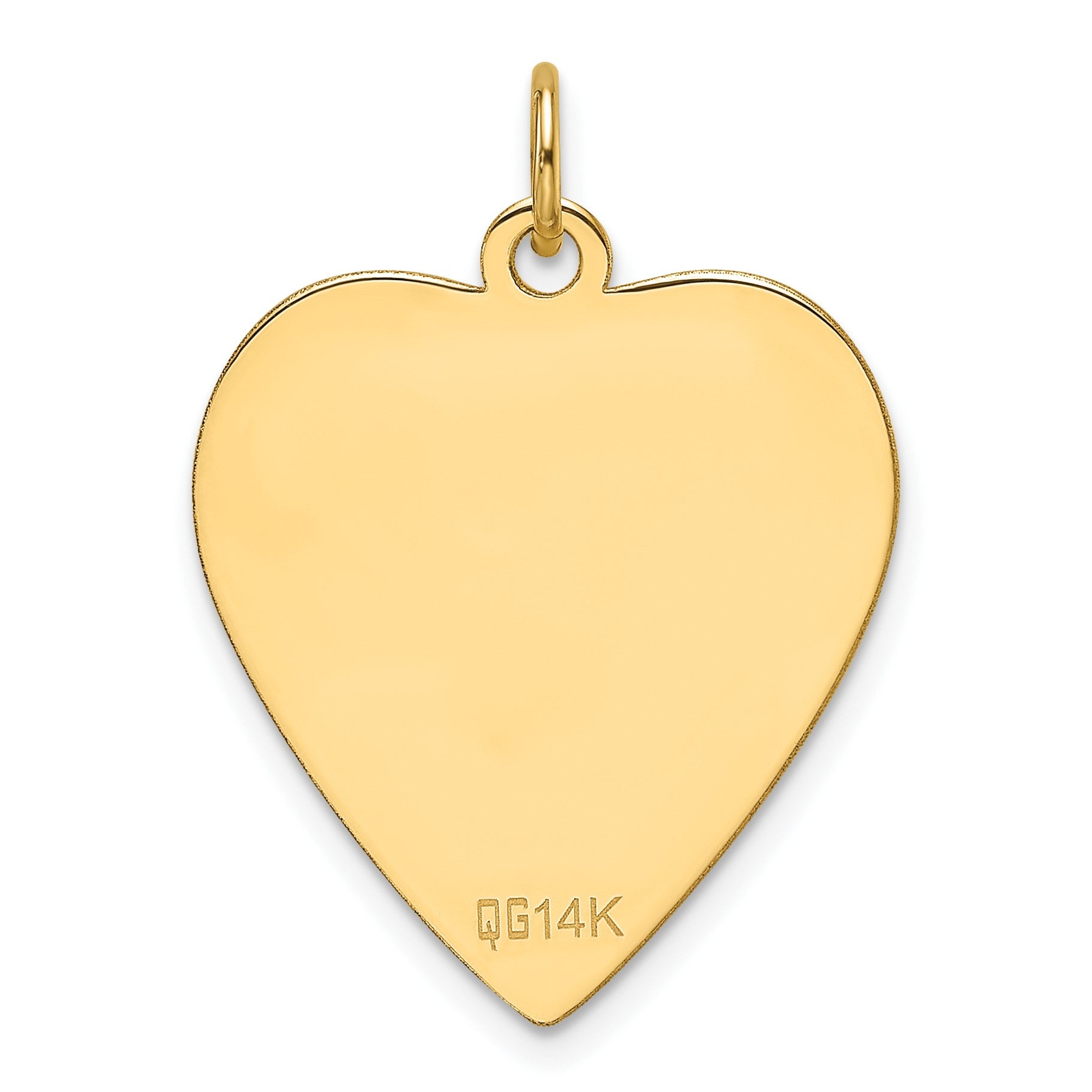 14k Plain .013 Gauge Engravable Heart 22.8x20.7mm Disc Charm