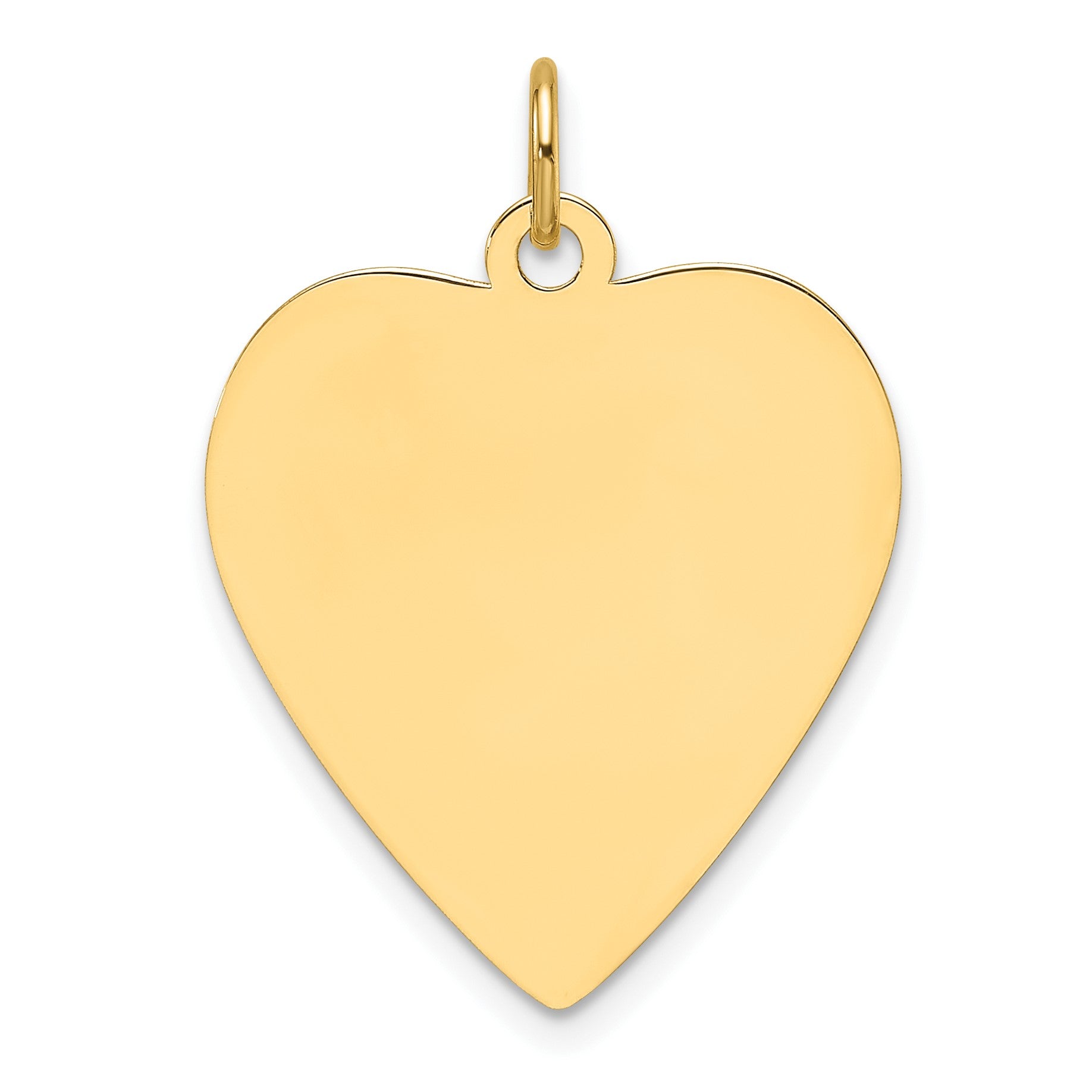14k Plain .018 Gauge Engravable Heart 22.8x20.7mm Disc Charm