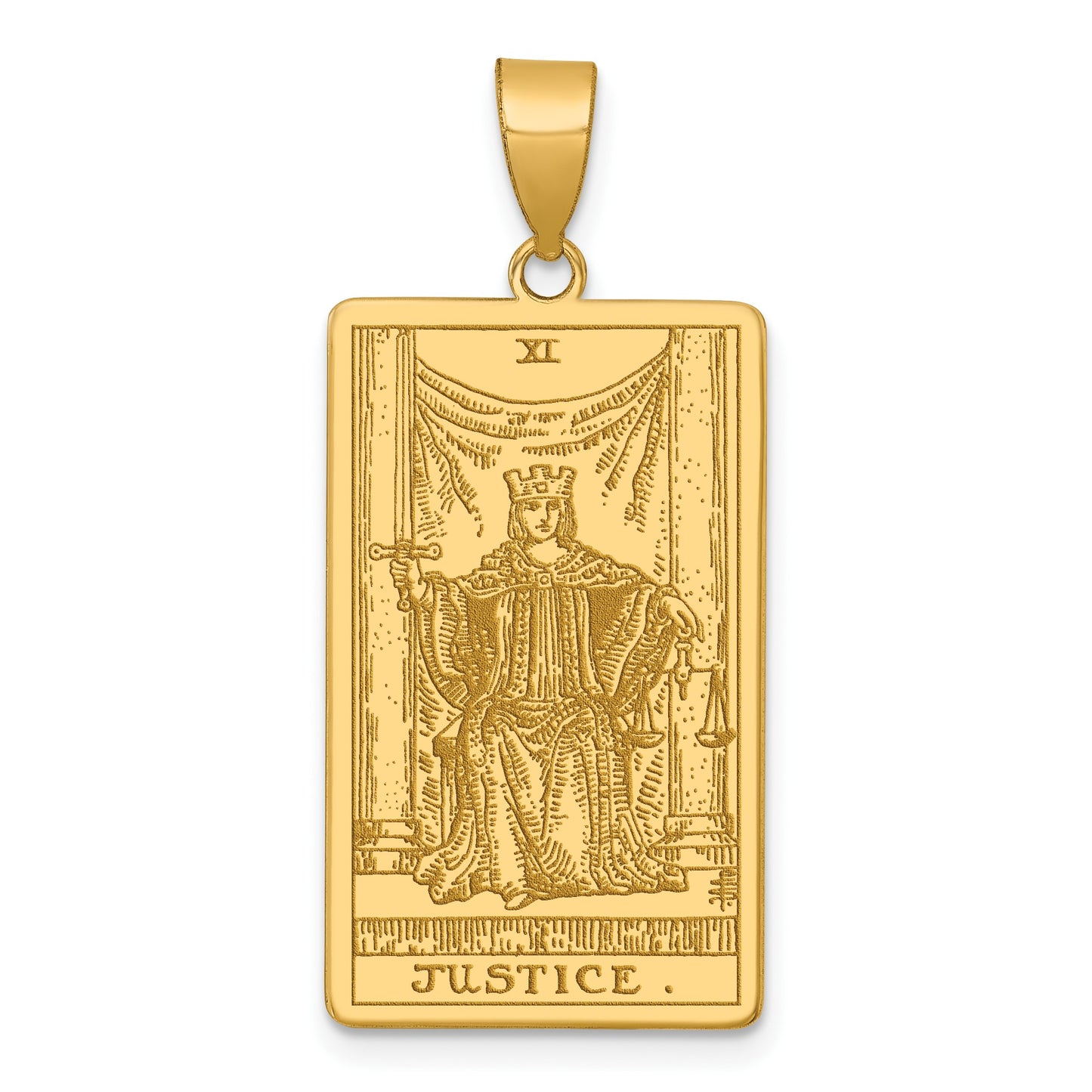 14ky Justice Tarot Card Pendant