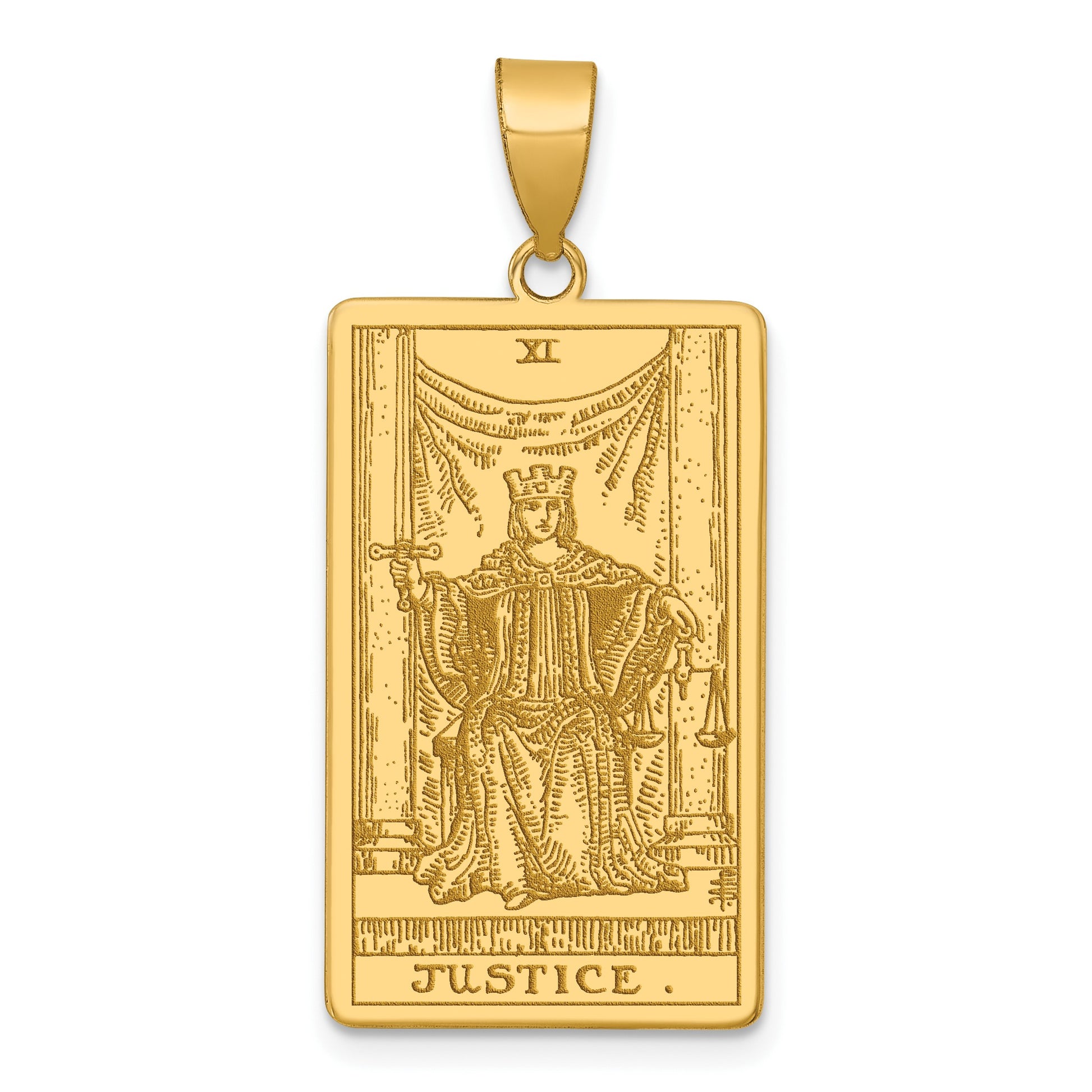 14ky Justice Tarot Card Pendant