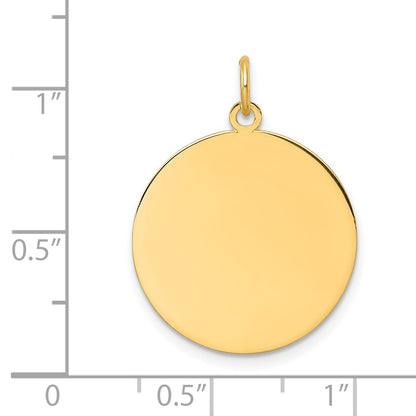 14k Plain .035 Gauge Round Engravable Disc Charm