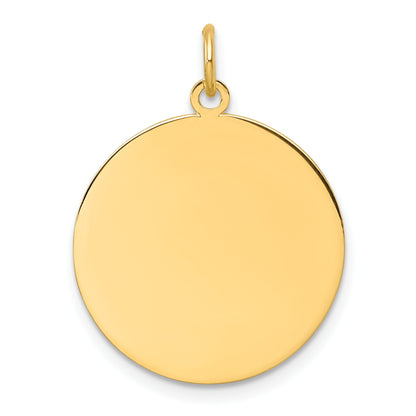 14k Plain .027 Gauge Round Engravable Disc Charm