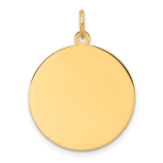 14k Plain .027 Gauge Round Engravable Disc Charm