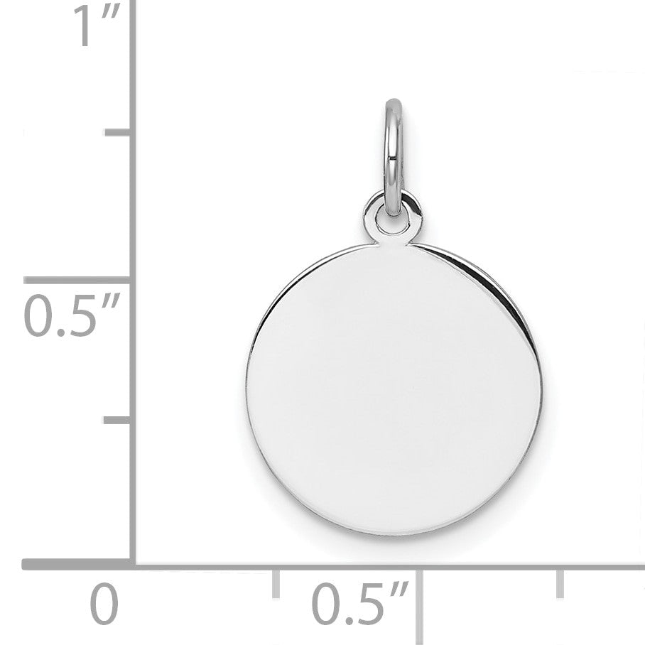 14k White Gold Plain .009 Gauge Round Engravable Disc Charm