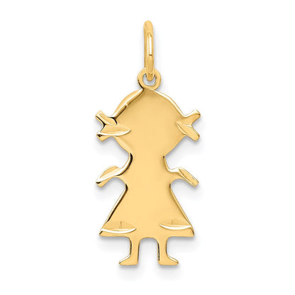 14k .018 Depth Engravable Girl Charm