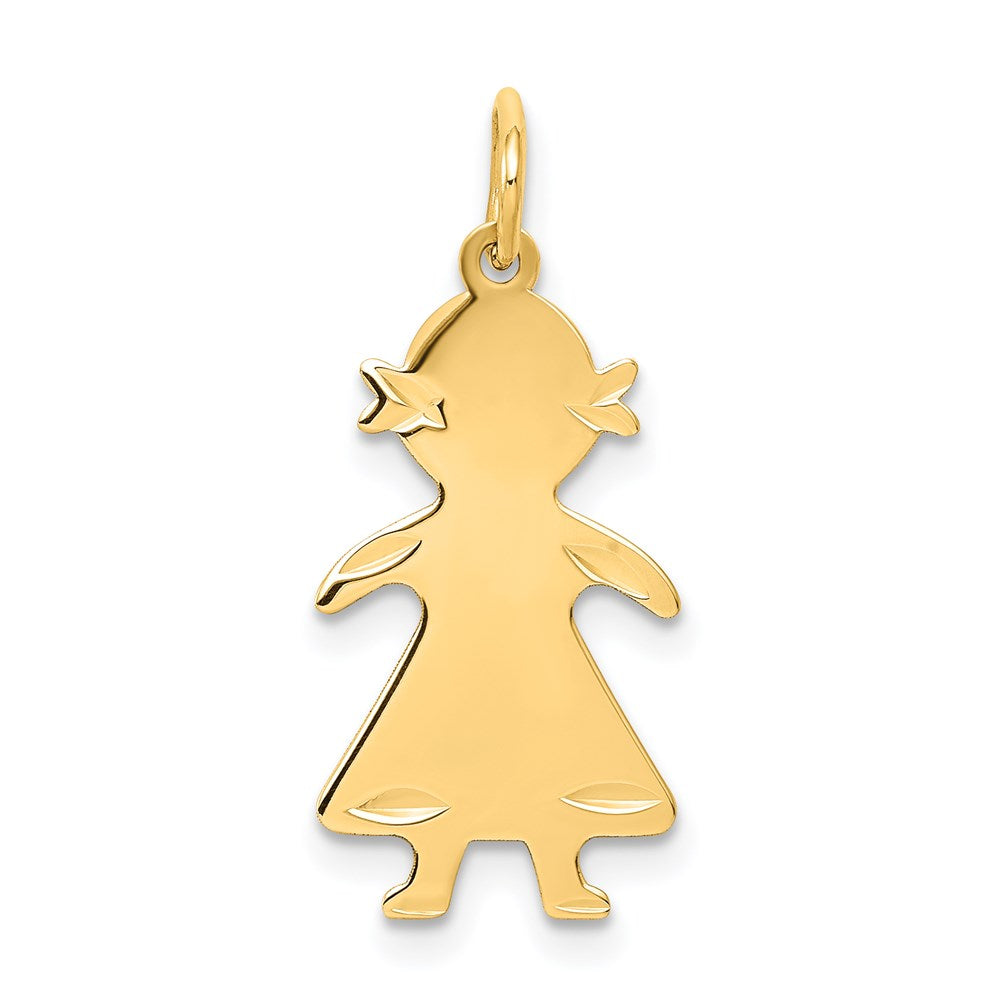 14k .011 Depth Engravable Girl Charm