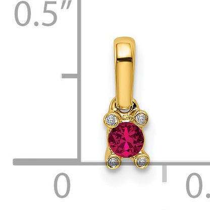 14K Family Jewelry Diamond Semi-Set Pendant