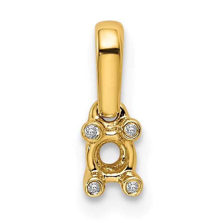 14K Family Jewelry Diamond Semi-Set Pendant